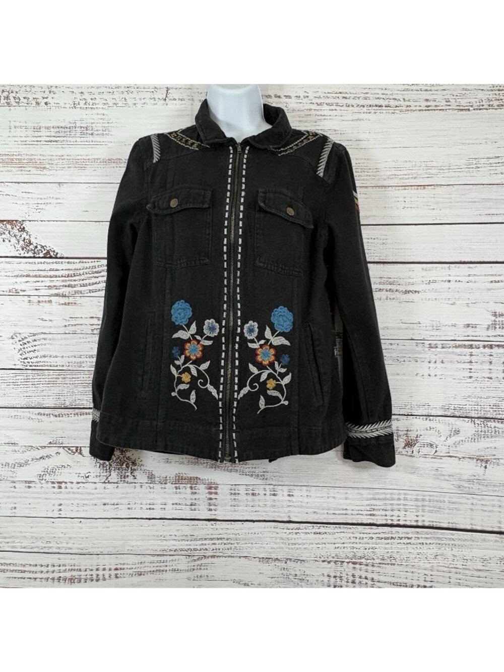 IDYLLWIND Miranda Lambert Black Embroidered Western Denim Jacket
